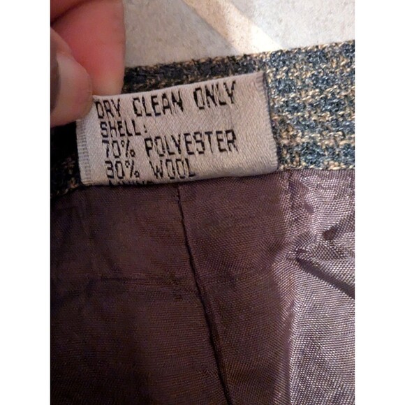 Vintage 80s High Waist Houndstooth Wool Blend Trousers womenMade in Romania Sz 8 - Picture 11 of 15